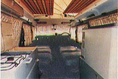 The inside of the 110 Dormobile.