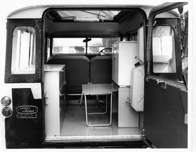 Interior of Dormie with propane freezer.