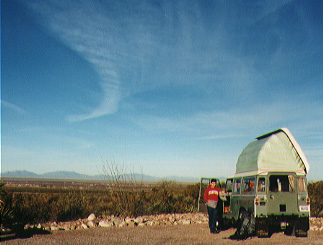 John, Elvis and the New Mexico sky.