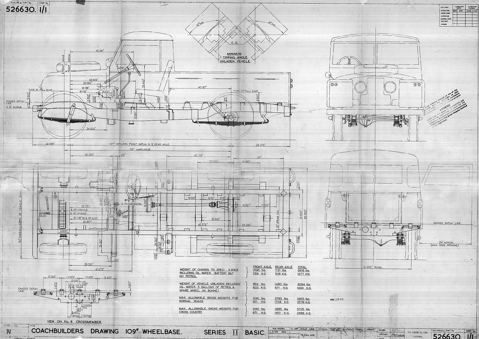 Land Rover Series II 109 Coachbuilder's Drawing